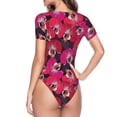 thumbnail image 4 of Fotbe Orchids Flowers Women's Crew Neck Short Sleeves Bodysuit Tops Round Neck Slim Sleeveless Soft Comfortable Basic-Medium, 4 of 9