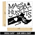 thumbnail image 2 of Massachusetts State with Text Swirls Self-Inking Rubber Stamp Ink Stamper - Green Ink - Small 1 Inch, 2 of 7