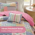 thumbnail image 3 of Pink 3-Piece Twin/Twin XL Quilt Set – Reversible Bedding Set for Twin & Twin XL Beds Includes Quilt and Two Shams, 3 of 8