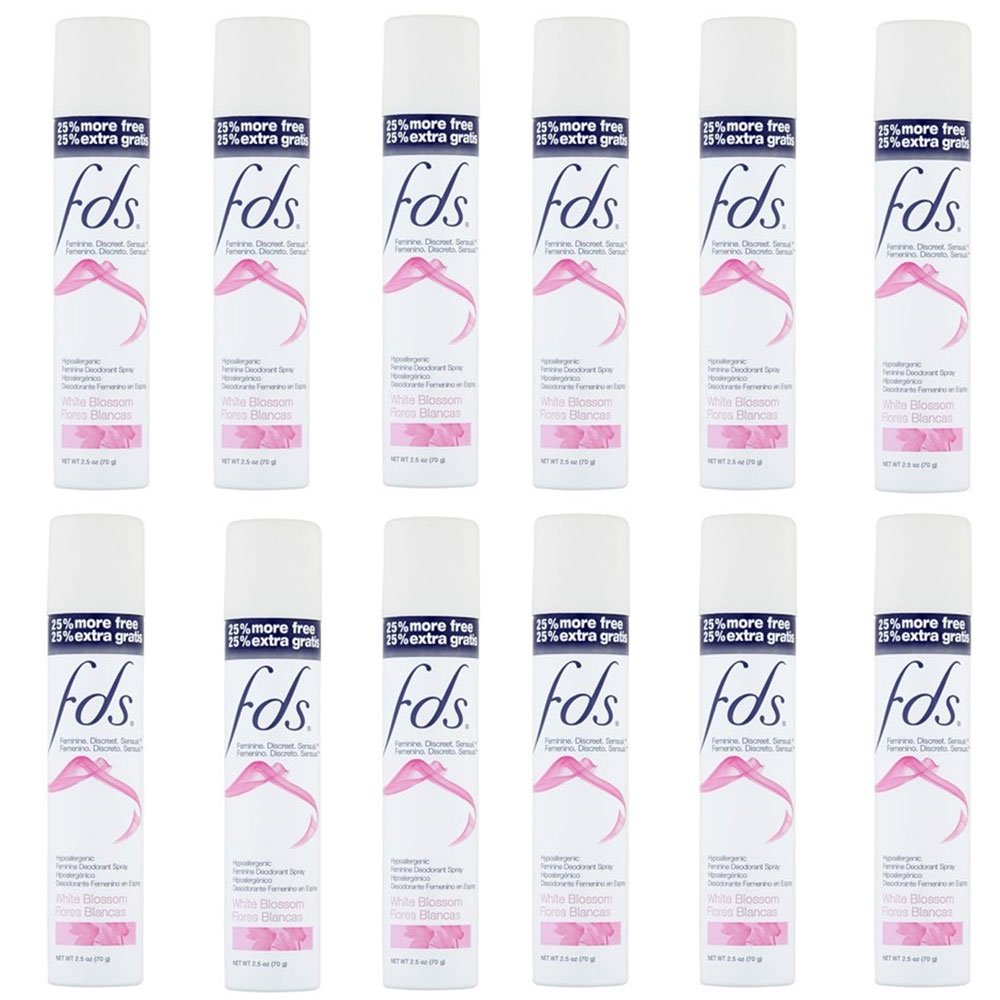 Pack of (12) FDS Feminine Spray White 2.50 Ounces