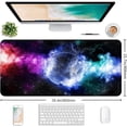 thumbnail image 2 of Large Extended Gaming Mouse Pad with Stitched Edges, Non-Slip Waterproof Rubber Base Mouse Pad for Office, Computer, Keyboard, Laptop and Home Desk Pad 35.4 x 15.7 x 0.12 Inch (Nebula Starry Sky), 2 of 6