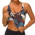 thumbnail image 4 of Lsque Samurai Frog Guitar Printed Women'S Sports Bra, Compression, Moisture Wicking, High-Impact Sports Bra For Women,Supportive sports bra-X-Large, 4 of 9