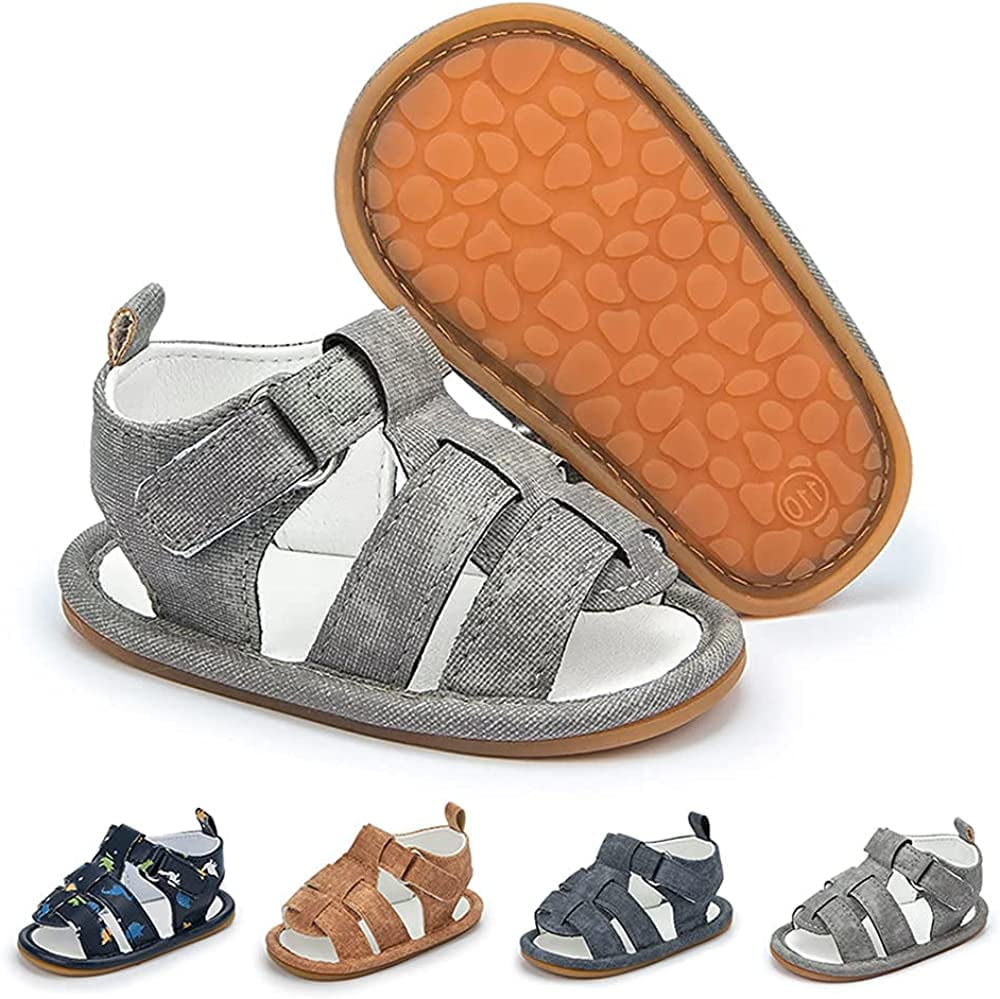 Baby Boy Girl Summer Infant Sandals PU Soft Sole Closed-Toe First Walkers Shoes 