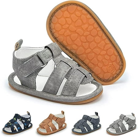 infant baby boys girls Summer Beach Sandals Non Slip Soft Rubber Sole Toddler Outdoor Closed-Toe First Walker Shoes