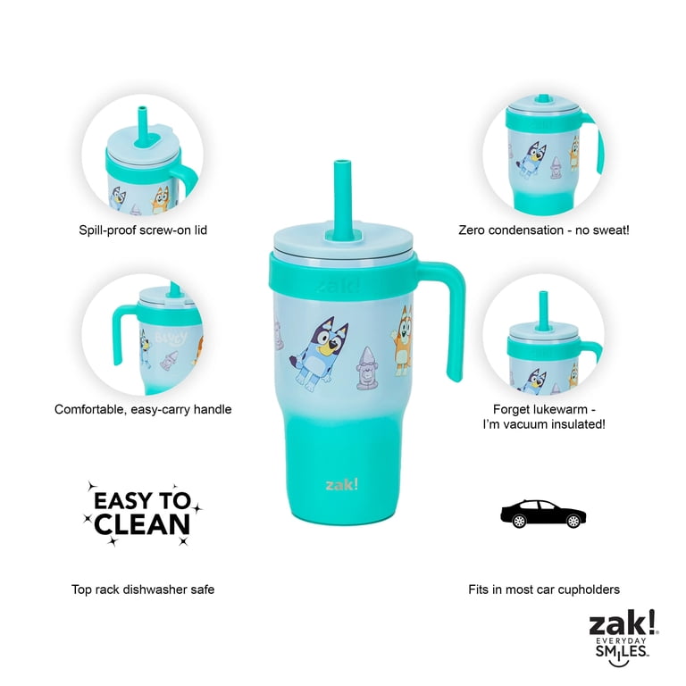 Zak Designs Bluey Kids Insulated Tumbler with Straw, 18oz