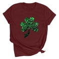 thumbnail image 1 of Dealovy T-Shirts de la Saint-Patrick pour Femmes Manches Courtes Col Rond Ample Trèfle Cœur Graphique, 1 of 2