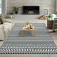 thumbnail image 1 of Hasoo Washable Area Rug 5' x 7' Rugs for Living Room Modern Boho Geometrical Indoor Carpet, Black, 1 of 6