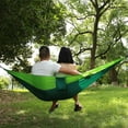 thumbnail image 2 of Portable Single Camping Hammock Travel Bed with Tree Straps - Light & Dark Green, 2 of 8