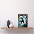 thumbnail image 2 of Man Doing Parkour Jump Pose Paint Splat Portrait Artwork Framed Wall Art Print A4, 2 of 4