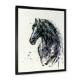 thumbnail image 2 of Designart 'Close Up of Friesian Horse With Long Manes' Farmhouse Framed Art Print, 2 of 4