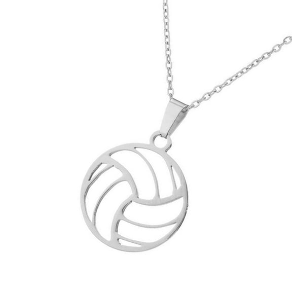 lixuesong Stainless Steel Volleyball Pendant Necklace For Sports Enthusiasts Elegant Collarbone Chain for Women Men