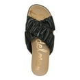 thumbnail image 3 of SAM EDELMAN Womens Black Logo Hardware Ruched Padded Aida Round Toe Platform Slip On Leather Slide Sandals 5.5 M, 3 of 4