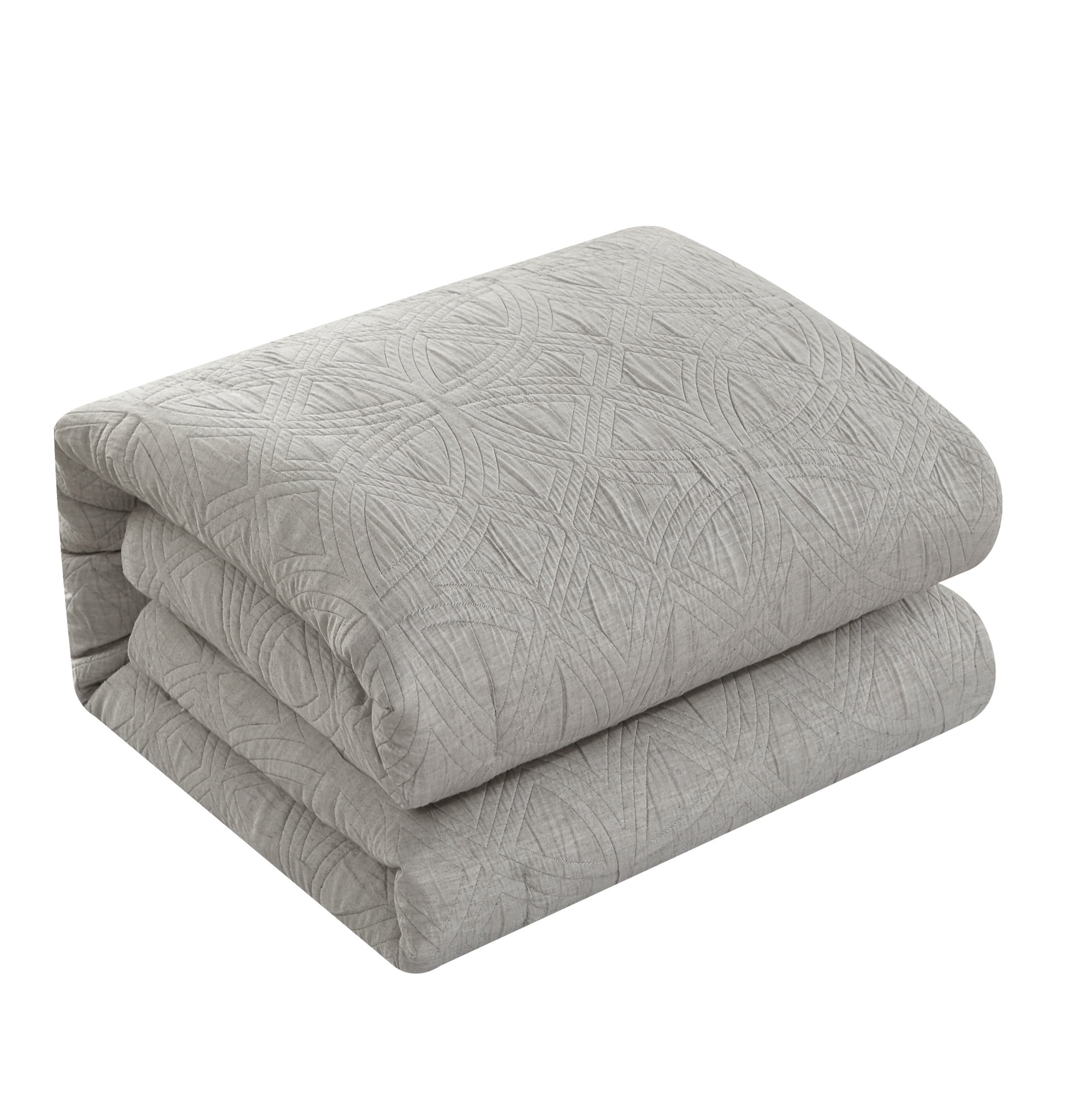 Chic Home Orson 9-Piece Geometric Cotton Comforter Set, King, Grey