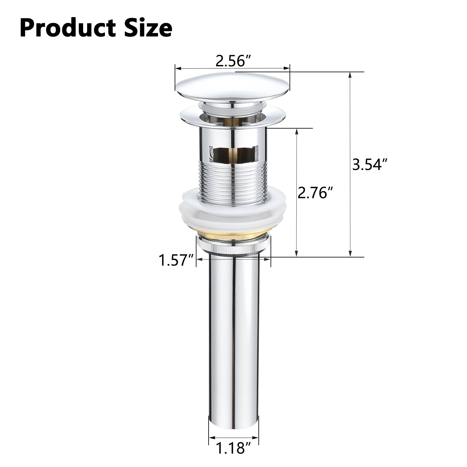 Pop-Up Bathroom Sink Drain With Overflow