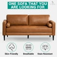 thumbnail image 6 of Naomi Home Marisa Top Grain Genuine Leather Sofa - Revel in Exquisite Leather Opulence - Unparalleled Luxury Mid-Century Leather Sofa - Embodiment of Cozy Lounging and Contemporary Design, Tan, 6 of 13