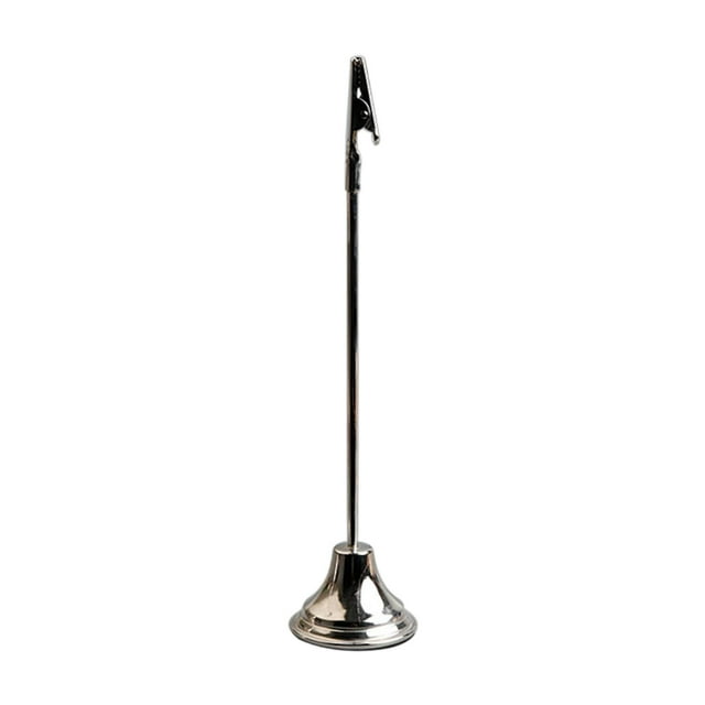 Portatarjetas de acero inoxidable con clip para menú y número de mesa para oficina 5.2cmx23cm