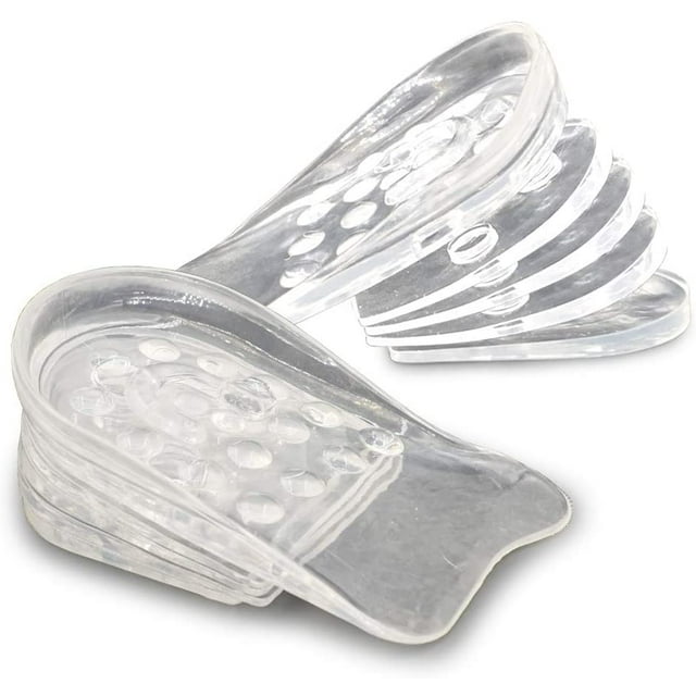 Plantillas ajustables de aumento de altura de 5 capas, inserciones de cojín de talón de silicona para hombres y mujeres, inserciones de gel para levantar el talón para discrepancias en la longitu