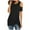 Black, variant on Timegard Tops for Women Round Neck Clod Shoulder Short Sleeve Front Knot Tunic Tops Summer Fashion
