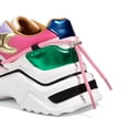 thumbnail image 4 of LUCKY STEP Fashion Colorblock Chunky Sneakers Retro Dad Walking Shoes,Purple/Fushia,Womens, 4 of 5