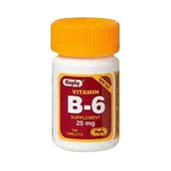 Rugby Vitamin B-6 25 Mg Tablets - 100 Ea, 2 Pack