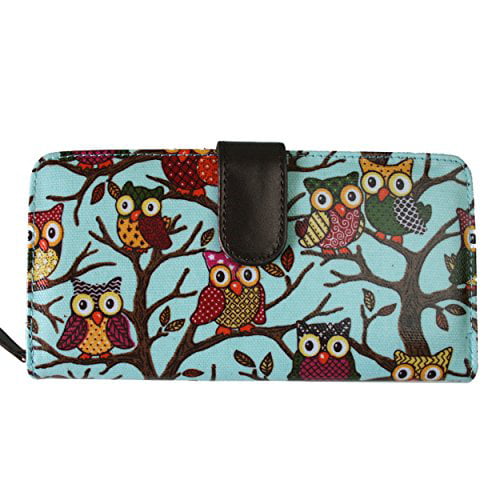 Miss Lulu Designer Oilcloth Owl Spot Polka Dots Butterfly Folded Zip Wallet  Purse Bag