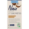thumbnail image 2 of Nair Wax Ready Strips for Bikini & Underarm with Coconut Milk Oil, for Sensitive Skin, 32 Strips + 3 Finishing Wipes, Packaging May Vary, 2 of 9