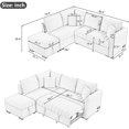 thumbnail image 2 of LUCKHAO 82.6" L-shaped Sectional Pull Out Sofa Bed Sleeper Sofa with Two USB Ports, Two Power Sockets and a Movable Storage Ottoman， for Living Room, 2 of 9