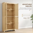 thumbnail image 5 of Demi Bonn 72" Freestanding Kitchen Pantry Cabinet, Farmhouse Tall Storage Cabinet with 4 Door Cabinets and Adjustable Shelves for Dining Room, Beige, 5 of 7