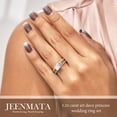 thumbnail image 6 of JeenMata 3.25 Carat Princess Wedding Ring Set - Bridal Set - Wedding Trio Set - Engagement Ring - Art Deco Ring - Promise Ring - Sterling Silver, 6 of 10