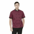 thumbnail image 3 of TOPTIE Short Sleeve Chef Coat Jacket Red Lightweight Button Chef Uniform, 3 of 9