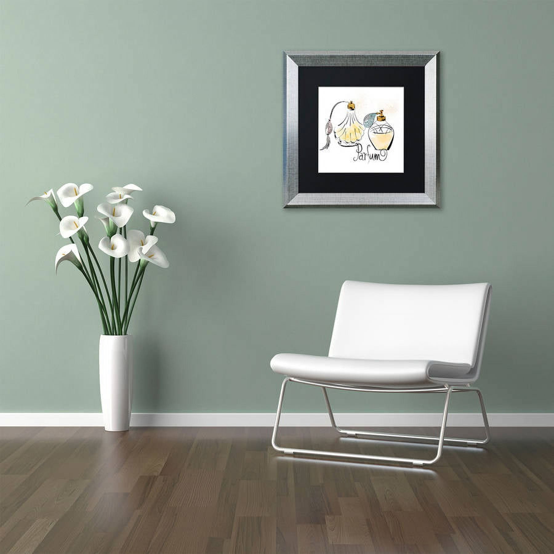 Trademark Fine Art "Perfume Bottles" Canvas Art by Lisa Powell Braun, Black Matte, Silver Frame