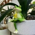 thumbnail image 4 of CIYISON Miniature Frogs Garden Statue Flower Pot Hangers Ornament Resins Frogs Figurines Plant Pot Decorations for Yard Outside, 4 of 12