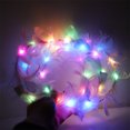 thumbnail image 3 of Metal Night Luminous Wreath Led Angel Feather Wreath Headband Fairy Feather Hair Accessory, 3 of 8