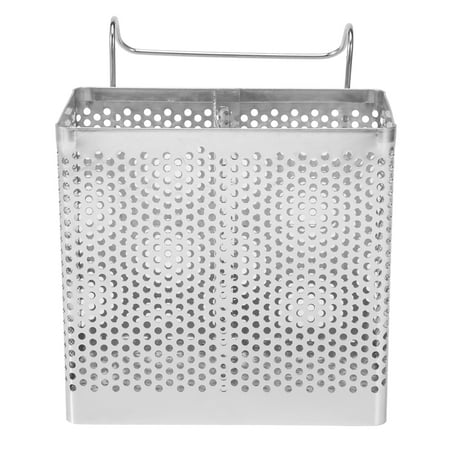 

Stainless Steel Chopsticks Holder Hanging Cutlery Drying Basket Drainer with Hooks Kitchen Utensil(A)