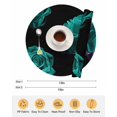 thumbnail image 6 of 15 Inch Round Placemats Set of 4, Teal Blue Rose Non Slip Heat Insulation PP Table Mats, Vintage Abstract Garden Flower Floral Black Washable Place Mats for Kitchen Dining Party Table Decor, 6 of 7