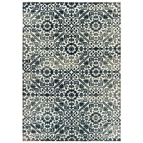 Oriental Weavers Bowen Area Rug 5506E Navy Garlands Petals 3' 10" x 5' 5" Rectangle
