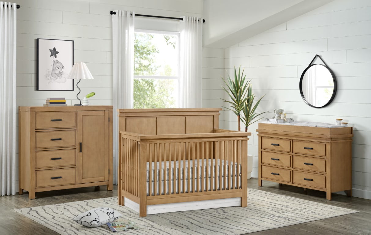 Soho Baby Mystic 4in1 Convertible Crib Honey Wood