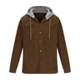 thumbnail image 1 of KIHOUT Winter Warm Coats Men Button-up Cardigan Carry Pockets Solid Color Long Sleeve Hooded Jacket,Size M-5XL, 1 of 5