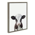 thumbnail image 2 of DesignOvation Sylvie Baby Cow Portrait Framed Canvas Wall Art By Amy Peterson, 18x24 Gray, Cute Baby Animal Home Decor For Living Room, Bedroom, Or Nursery, 2 of 5