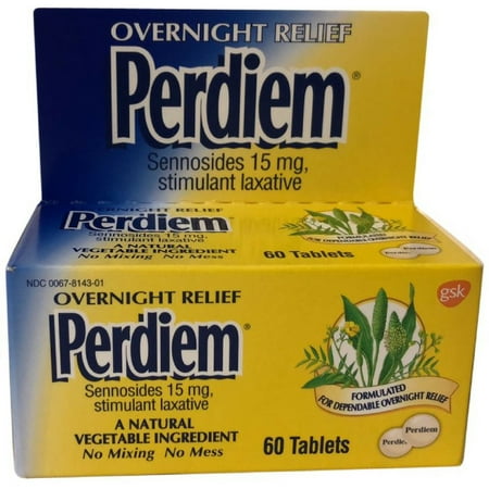 Perdiem Pills Overnight Relief 60 Each (Pack of 4)