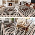 thumbnail image 6 of Farm Plaid Large Area Rugs for Bedroom Living Room, Soft Non Slip Carpet Bedside Rug, West Texas Star Rustic Farmhouse Black Brown Rectangle Floor Cover Kitchen Accent Rug 6'x9' for Office, 6 of 9