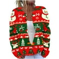 thumbnail image 3 of QATAINLAV Women Christmas Gifts Casual Open Front Knitted Sweaters Tops Loose Plus Size Button Up Cardigan Jackets, Green, XXXXXL, 3 of 6