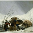 thumbnail image 2 of Francisco de Goya 12x12 Gold Ornate Wood Frame and Double Matted Museum Art Print Titled - Winter Scene (C. 1786), 2 of 4