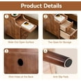 thumbnail image 5 of Narrow Nightstand Set of 2, Pre-Assembled Solid Wood Small Skinny Night Stand with Drawers, Open Sliding Shelf, Mid Century Modern Slim Bedside Table for Bedroom, Sofa End Side Table, Walnut, 5 of 8