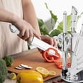 thumbnail image 6 of 9PCS White Kitchen Knife Set Stainless Steel Hollow Handle Chef Knives Complete Set, 6 of 11