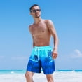 thumbnail image 2 of Men's Swim Trunks Board Shorts Mens Bathing Suit Beach Shorts Quick Dry Swimwear Swimsuit with Compression Liner Men 2 in 1 Swim Trunks Men 7 Inch with Zipper Pock (Coconut Tree), 2 of 6