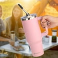 thumbnail image 4 of AQUAPHILE Insulated Tumbler with Leak-proof Lid and Straw, 40 oz Insulated Stainless Steel Coffee Mug with Handle, Travel Coffee Mug，Pink, 4 of 8