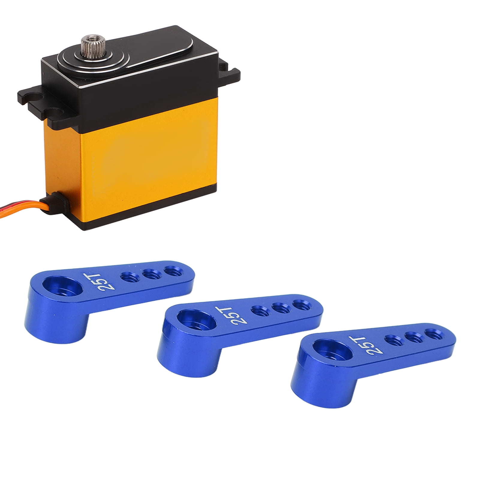 3 Pièces Cornes Servo 25T Aluminium  Pour RC 1/8 1/10 - Bras Direction Métal Bleu