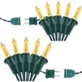thumbnail image 1 of Línea verde 220V filamento de tungsteno de burbuja puntiaguda cadena de luz blanca cálida 7 metros 100 luces estándar de EE. UU. Adepaton CJWUS-6266, 1 of 5