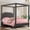 Dark gray-full, variant on Gaderth Canopy Bed Frame with Headboard Wingback, Retro Button Tufted Platform Bed No Box Spring Needed, Easy Assembly Wooden Slatted Structure